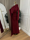 Elegant Mermaid One Shoulder Burgundy With Sleeves Winter Long Formal Ideas Prom Evening Dress Dinner Outfits Party Gowns For Women HZ0311