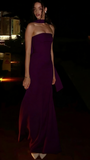 Classy Mermaid Strapless Slim Yellow With Scarf Long Formal Fancy Prom Evening Dresses Dinner Outfits Classy Party Gown HZ0311