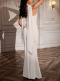 Classy Mermaid Strapless Slim Yellow With Scarf Long Formal Fancy Prom Evening Dresses Dinner Outfits Classy Party Gown HZ0311