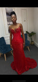 Elegant Mermaid Sweetheart Sequin With Beadings Long Formal Prom Evening Dress Dinner Outfits Party Gowns HZ0311
