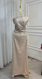 Modest Senior Prom Dresses High Schools Inspiration Mermaid Strapless Sequins Semi Formal Grad Long Prom Dress For Teens HZ0311