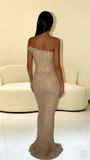 Modest Senior Prom Dresses High Schools Inspiration Mermaid Strapless Sequins Semi Formal Grad Long Prom Dress For Teens HZ0311