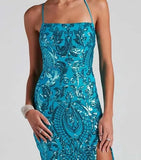 Classy Tiffany Blue Sequins Dress Formal Mermaid Prom Outfit Weddings Long Party Dresses HZ0311