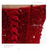 Straps Dark Red Beaded Sweetheart Long Formal Dress, Junior Prom Dress HZ0311