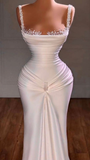 Modest Mermaid Sweetheart Pearls White Prom Dresses With Beads Gem Lilac Evening Party Formal Gown 20th Birthday Outfits HZ0311