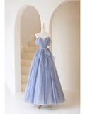 Elegant Ball Gown Off The Shoulder Tulle Prom Dress Charming Evening Party Gowns Fashion Wedding Guest Dress HZ0311