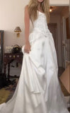 Timeless A Line Lace Up Back Strapless Wedding Dresses simple Bridal Gowns long Beautiful Bridal Gown HZ0311