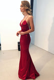 Sexy Mermaid Spaghetti Straps Sleeveless Navy Blue Long Formal Dresses Satin Prom Dress HZ0311
