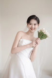 Women¡¯s Ball Gown Strapless Bridal Wedding Dresses With Pearls Floor Length Brides Gown for Bride HZ0311