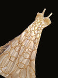 Modest Mermaid Halter Gold Beaded Long Prom Dresses High School Teens Senior Graduation Dance Party Outfits HZ0311