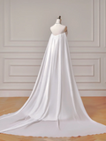 Timeless Long Wedding Gowns Mermaid Strapless Sleeveless Satin for Bride With Pleated Fitted Train Bridal Dress HZ0311