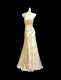 Modest Mermaid Halter Gold Beaded Long Prom Dresses High School Teens Senior Graduation Dance Party Outfits HZ0311