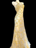 Modest Mermaid Halter Gold Beaded Long Prom Dresses High School Teens Senior Graduation Dance Party Outfits HZ0311