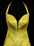 Modest Prom Dress Aesthetic Mermaid Halter Gold Sweetheart With Cape Style Impress Long Prom Dresses Party Formal Gowns HZ0311