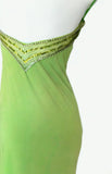 Unique Sheath Halter Green 90s With Beaded Bodice For Women Long Prom Dress 20th Birthday Gowns HZ0311