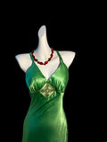 Modest Sheath Spaghetti Strap Green Satin Evening Dresses High School Teens Senior Night Dance Prom Outfits HZ0311