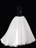 Ball Gowns Prom Dress Aesthetic V Neckline With Pleated Style Impress Black Tops White Long Prom Dresses Party Formal Gowns HZ0311