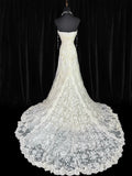 Wedding Dresses Strapless Drop Waist 1950s 1940s Mermaid Strapless Lace Tulle With Appliques White Petite/Plus Size Bridal Gown For Women HZ0311