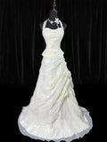 Wedding Dresses Strapless Drop Waist 1950s 1940s 2 Pieces Ball Gown Halter Tulle With Appliques White Petite/Plus Size Bridal Gown For Women HZ0311