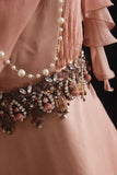 Vintage Prom Dresses 90s Formal A line One Shoulder Pink Chiffon Long Party Gowns Prom Dresses HZ0311