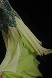 Vintage Prom Dresses 90s Formal A line High Neck Green Chiffon With Beadings Long Party Gowns Prom Dresses HZ0311