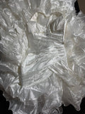 Timeless Women's Mermaid Halter Sleeveless White Taffeta Tiered Pleated With Beads Long Vintage Fitted 1920s Wedding Dresses HZ0311