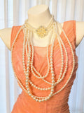 Vintage 90s Mermaid V Neck Orange Tulle For Women Party Dresses Long Prom Dress 21st Birthday Outfits HZ0311