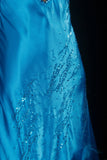 Vintage 90s Prom Dresses Women Mermaid Halter Blue Long Formal Dance Evening Party Gowns HZ0311