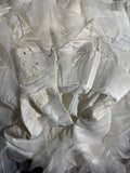 Elegant Mermaid Spaghetti Strap Sleeveless White Lace Tiered Long Vintage Fitted 1920s Wedding Dresses HZ0311
