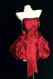 Vintage Ball Gown Halter Red Hoco Gowns Short 16th Birthday Dress Homecoming Dresses Cocktail Gown HZ0311