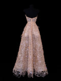 Modest Prom Dress Aesthetic Ball Gowns Strapless Blush Pink Sequins Style Impress Long Prom Dresses Party Formal Gowns HZ0311