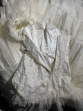 Vintage Women's Mermaid One Shoulder Sleeveless White Lace Tiered Satin Long Vintage Fitted 1920s Wedding Dresses HZ0311