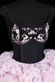 Aesthetic Ball Gown Short Prom Dress Lilac Floral 16th Birthday Dress Homecoming Dresses Cocktail Outfits HZ0311