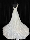 Women's Ball Gown One Shoulder Sleeveless White Lace Tiered Satin Long Vintage Fitted 70s Wedding Dresses HZ0311