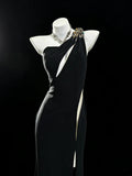 Sheath One Shoulder Black Sleeveless With Split For Women Long Prom Dresses Senior High School 21st Birthday Outfits HZ0311