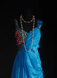 Vintage Prom Dresses 90s Formal A Line V Neck Blue Chiffon With Beadings Long Party Gowns Prom Dresses HZ0311
