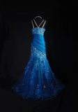 Vintage Prom Dresses 90s Formal Mermaid V Neck Royal Blue Chiffon With Beadings Lace Long Party Gowns Prom Dresses HZ0311
