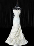 Princess Long Wedding Gowns 70s Unique Dresses Mermaid Sweetheart Bohemian Style for Bride With Lace Fitted Petite/Plus Size Bridal Dress HZ0311