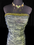 Classy Mermaid Strapless Sleeveless Green Taffeta With Beads Tiered Long Formal Fancy Evening Dresses Dinner Outfits Classy Party Gowns HZ0311