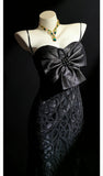 Retro 1950s Mermaid Spaghetti Strap Navy Blue With Lace Bodice For Women Long Prom Dress Birthday Gowns HZ0311