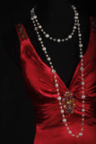 Vintage Sheath V Neck Backless Satin Red Party Dress With Beads 1950s Retro Classy Birthday Dinner Long Prom Dresses HZ0311