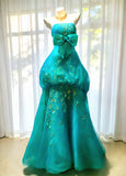 Cute Ball Gown Strapless Green Sleeveless With Beaded Bodice Tulle Long Quinceanera Dresses Sweet 15 16 Birthday Outfits HZ0311