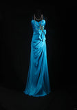 Vintage Mermaid Spaghetti Strap Blue Silk Satin 2000s Prom Dress Inspo For Women Girls Formal Party Gowns Formal Dresses HZ0311