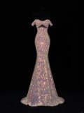 Modest Prom Dresses Aesthetic Mermaid Sweetheart Inspiration Sequin Style Impress With Pleated Long Party Formal Gown HZ0311
