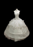 Unique Ball Gown Halter White Layered Tiered Tulle With Beads Long Wedding Quinceanera Dresses Sweet 15 16 Birthday Gown HZ0311