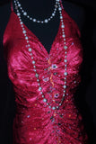 Charming Mermaid Halter Hot Pink Satin Sleeveless Long Prom Dresses Party Formal Gowns HZ0311