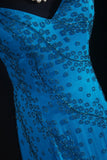 Vintage 1950s Formal Mermaid Spaghetti Strap Royal Blue Chiffon With Beads Sleeveless Long Prom Dresses Party Formal Gowns HZ0311