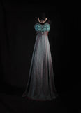 Vintage 1950s Formal A Line Spaghetti Strap Green Lace Chiffon With Beads Sleeveless Long Prom Dresses Party Formal Gowns HZ0311