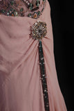 Vintage A Line Spaghetti Strap Pink Floor Length Chiffon Party Dress With Beads 1950s Retro Classy Birthday Dinner Prom Dresses HZ0311