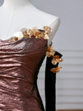 Sparkly Mermaid Strapless Sequins With Gloves Sleeves Long Formal Fancy Prom Evening Dress Dinner Outfits Party Gowns HZ0311